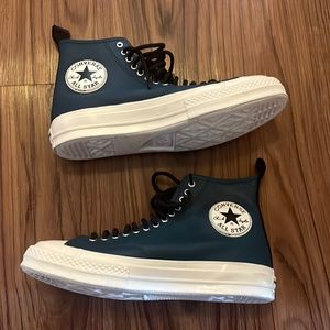 Converse high tops. Women’s size 7, men’s size 5